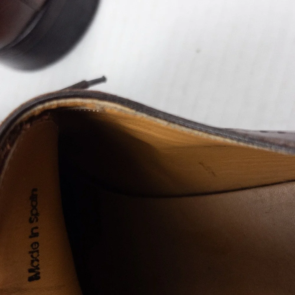 Magnanni Oxford Woven Leather Cap-Toe Derby Mens 12 Brown‎ Dress Shoes 15073